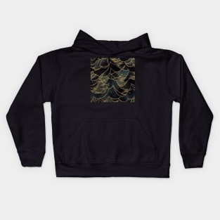 Abstract Winter Christmas Trees, Gold and Green Kids Hoodie